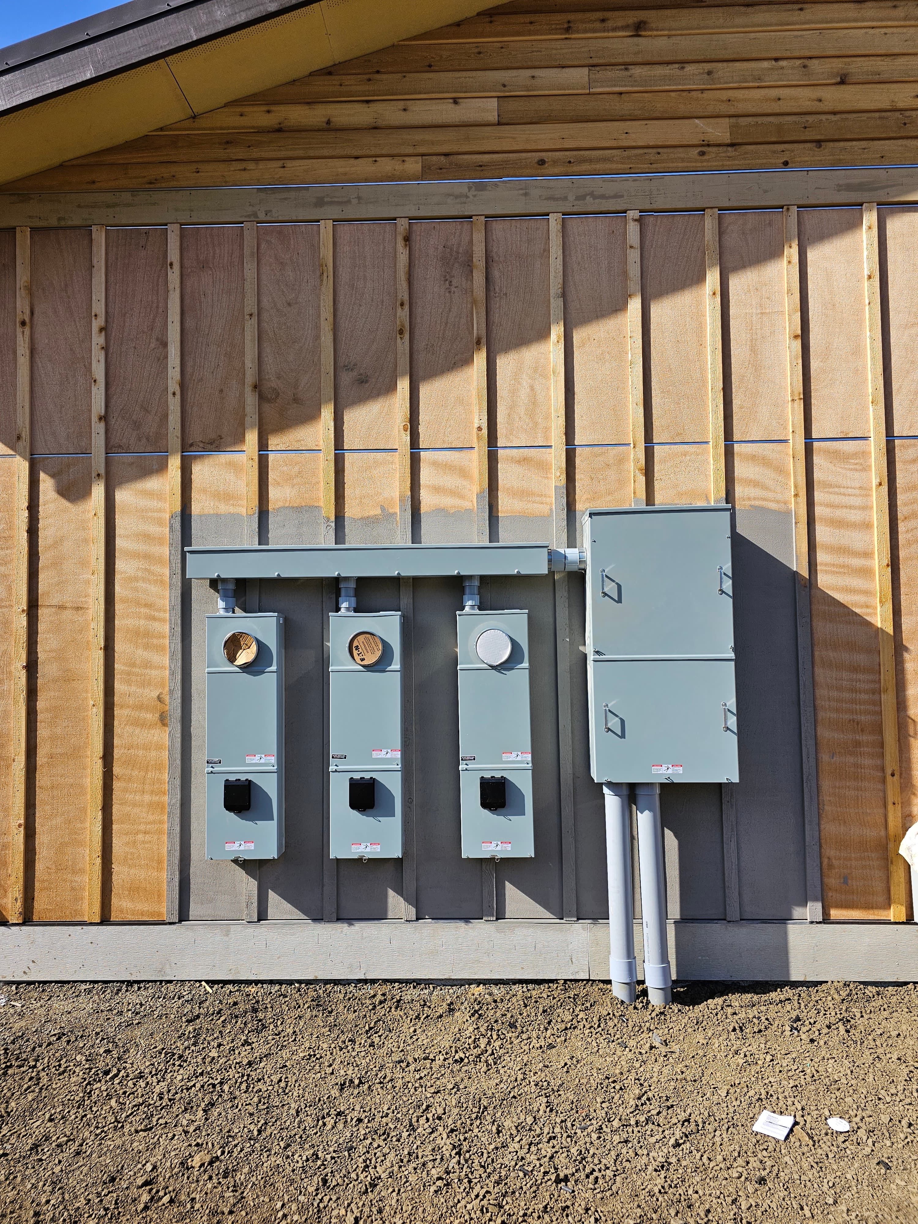 Commercial meter bank installation